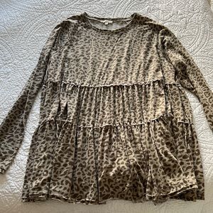 Leopard Peplum Top